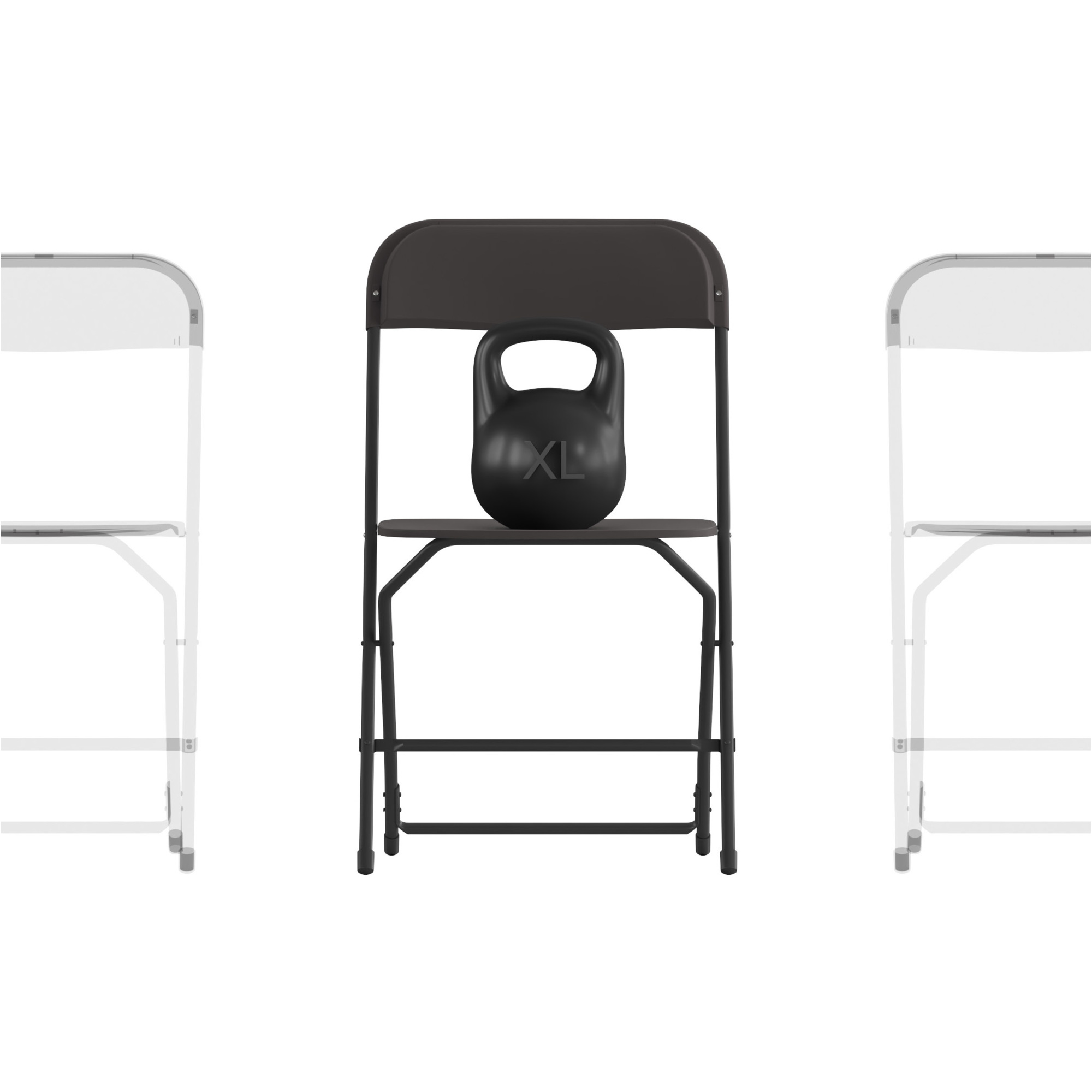 Flash Furniture, 4PK Commercial Grade Black Plastic Folding Chairs, Included (qty.) 4 Model# 4LEL3WBK